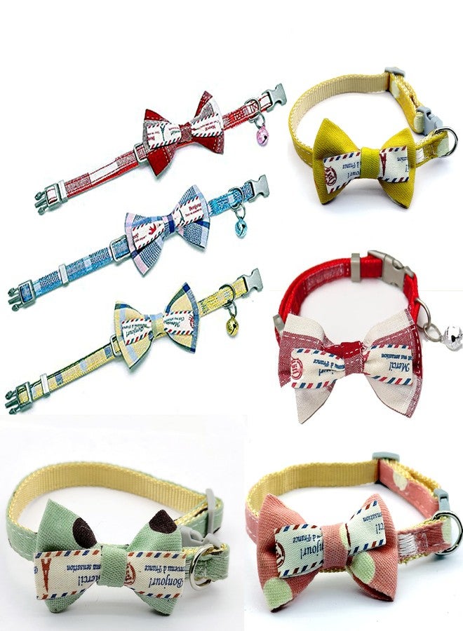 Pups&Pets طوق فيونكة للحيوانات الأليفة من Pups&Pets، طوق للكلاب والقطط الصغيرة، طوق مرصع بأحجار الراين للقطط والقطط الصغيرة، طوق عملي للقطط الصغيرة، طوق سلسلة للرقبة للقطط، أطواق للجراء والقطط الصغيرة، ربطة عنق بأجراس للقطط، بوليستر، عبوة من قطعة واحدة - Image 1